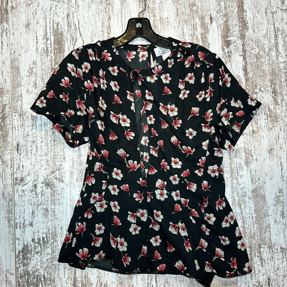 Byron Lars Lotus Flower keyhole Blouse Size 2 NWT - Picture 5 of 7